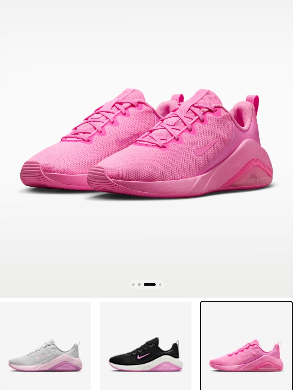 Nike Bella 7 Hot Pink Mesh Trainers with Black Swoosh
